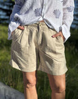 Cleo Short Cotton Linen Colour