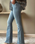 Becca Mid Rise Boot Cut Flap