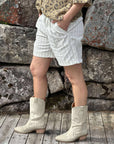 Cleo Short Cotton Linen Stripe