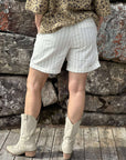 Cleo Short Cotton Linen Stripe