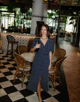 Angela Dress Polka Blue