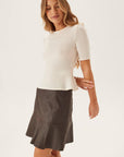YASColly MW Naplon Leather Skirt