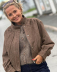 Suede Gather Crop Jacket