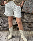 Cleo Short Cotton Linen Stripe