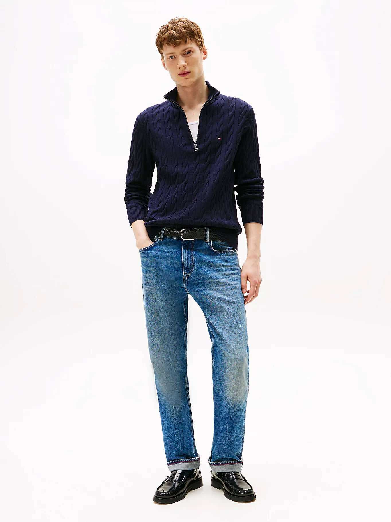 Classic Cotton Cable Zip Mock