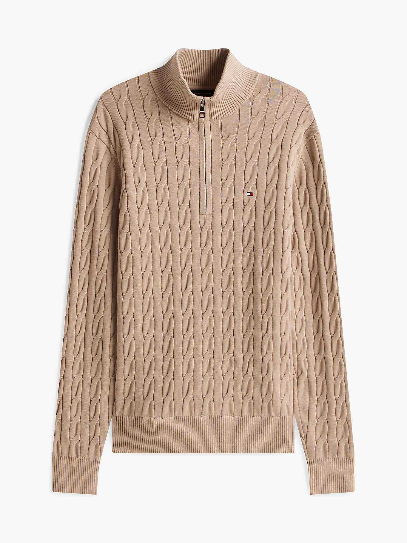 Classic Cotton Cable Zip Mock