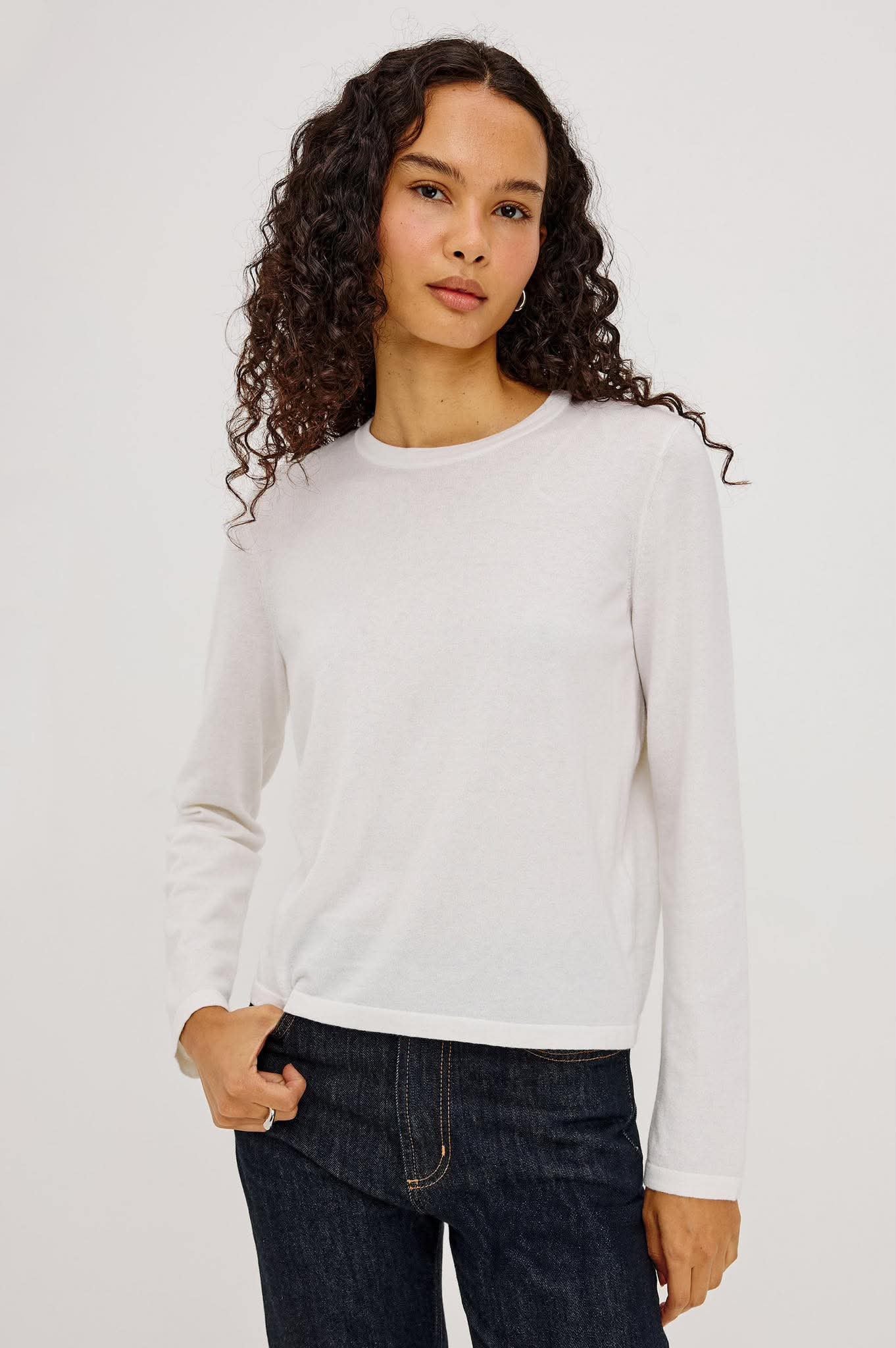 Cotton Cashmere Long Sleeve Tee