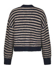 Isana stripe fluffy knit cardigan
