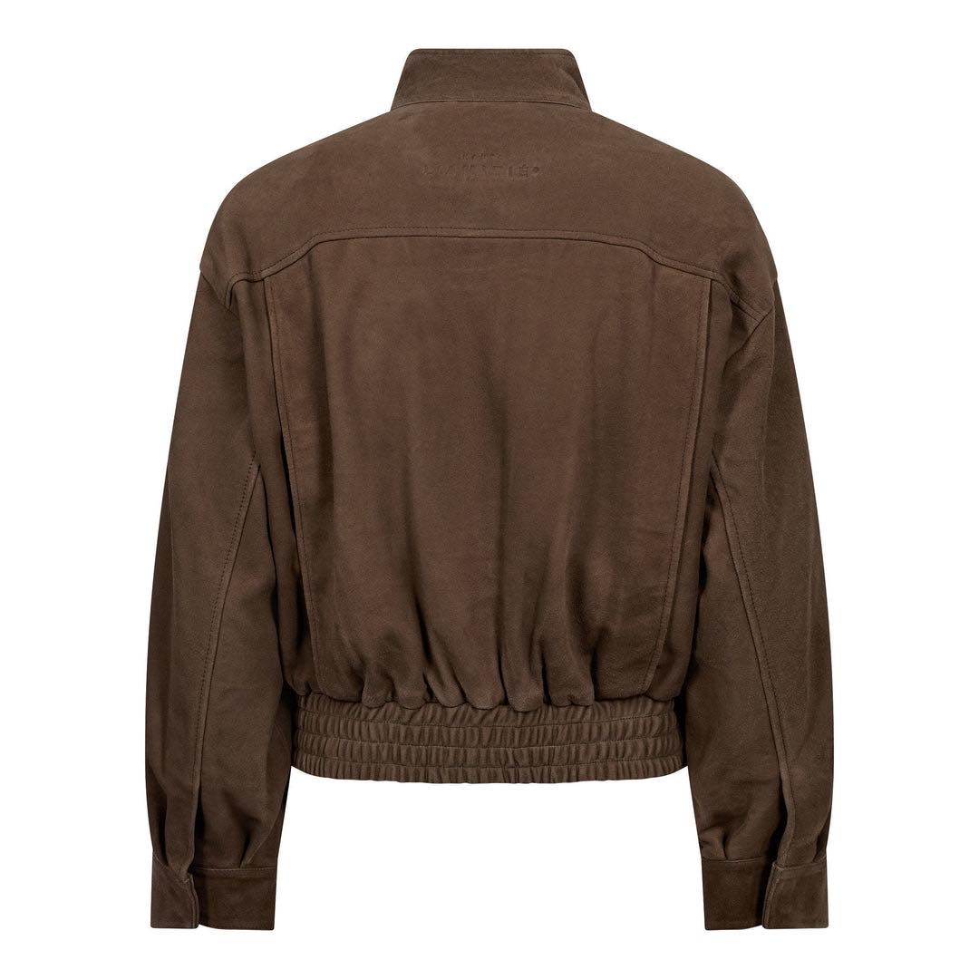 Suede Gather Crop Jacket
