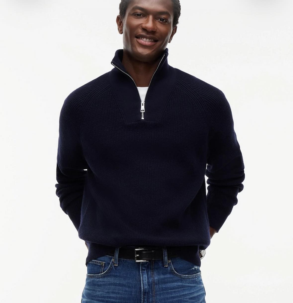 Fisherman Rib Zip Mock