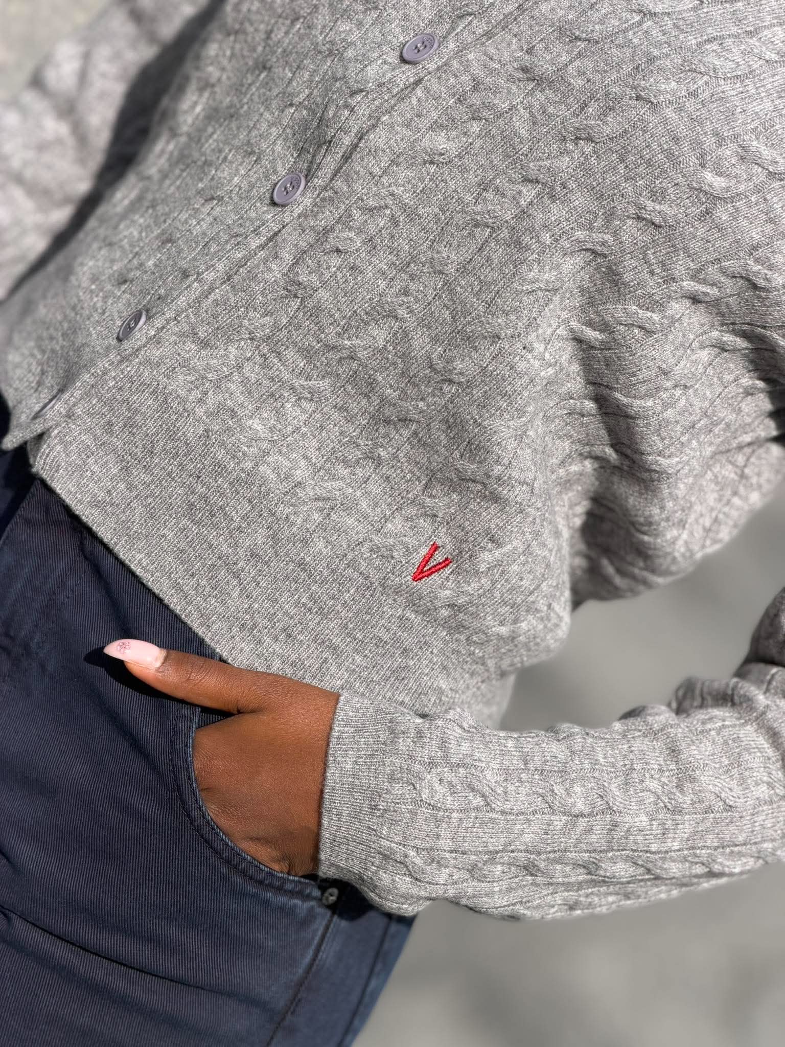 Cardigan kabelstrikk