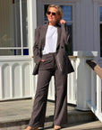 Check Fit Plain Pant
