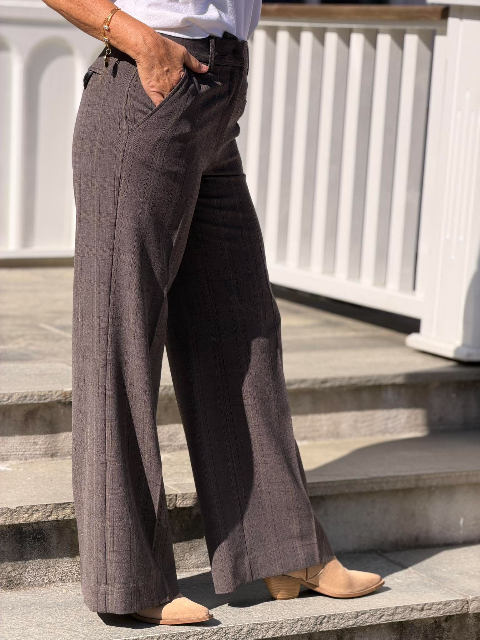 Check Fit Plain Pant