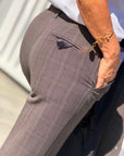 Check Fit Plain Pant