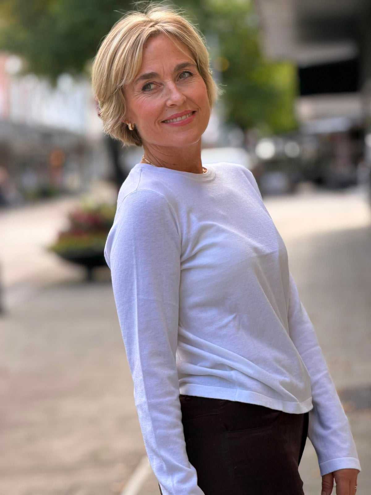 Cotton Cashmere Long Sleeve Tee