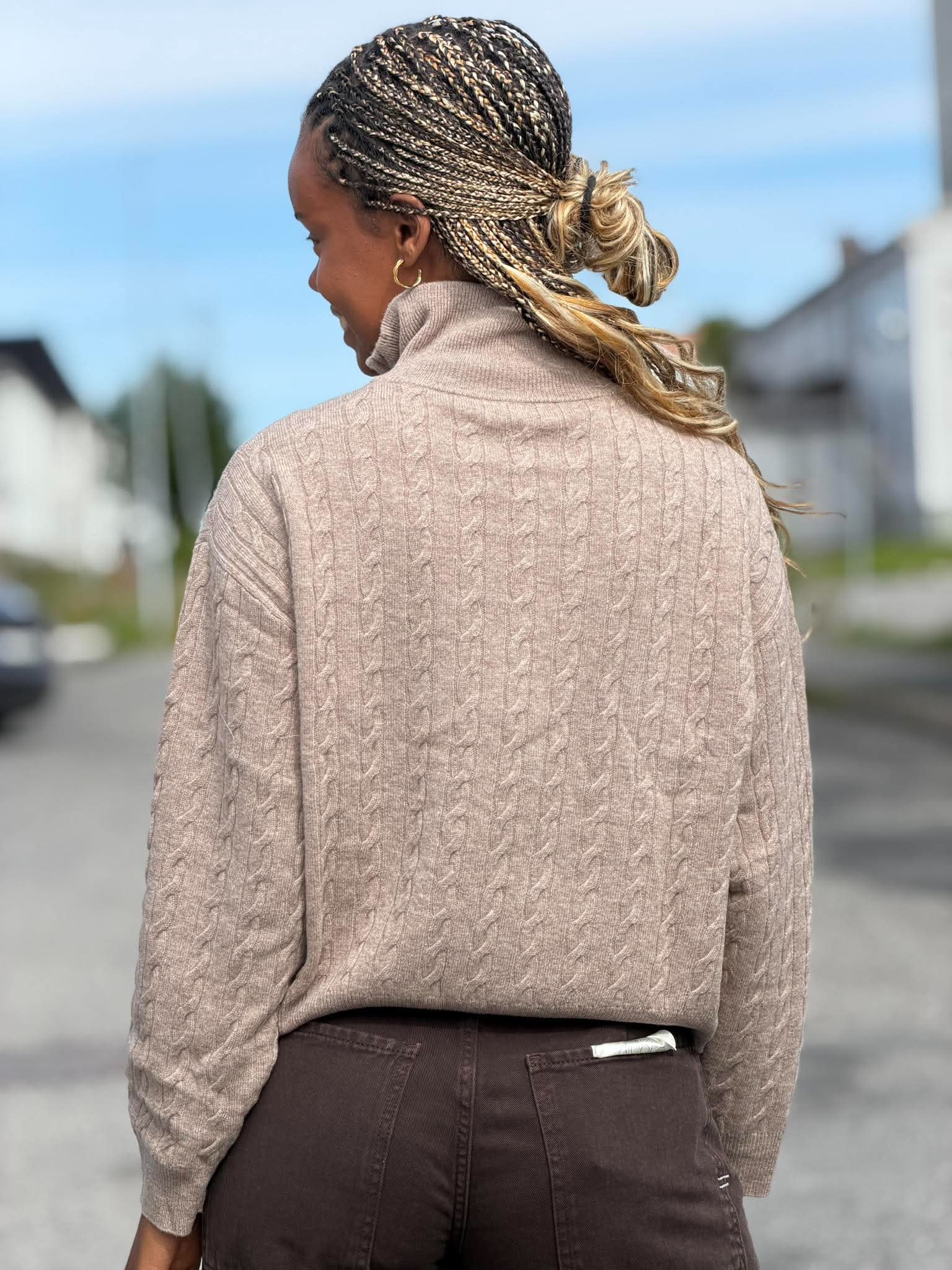 Zip genser kabelstrikk