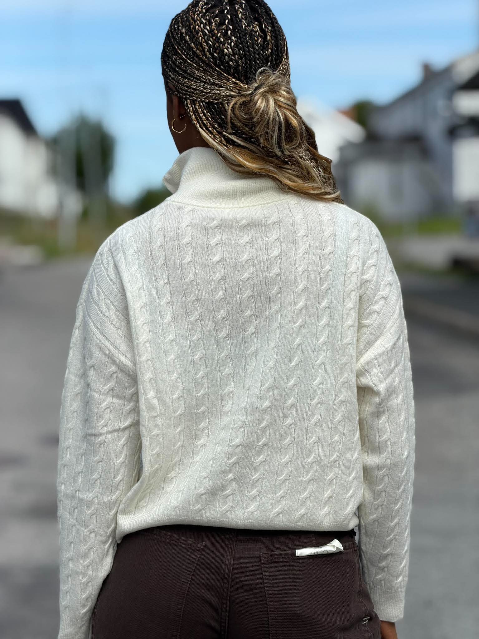 Zip genser kabelstrikk