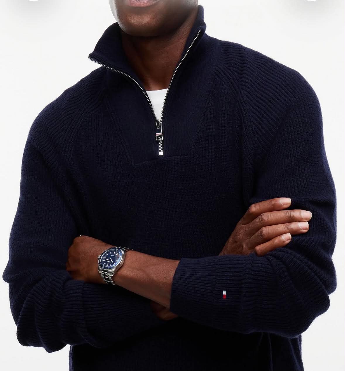Fisherman Rib Zip Mock