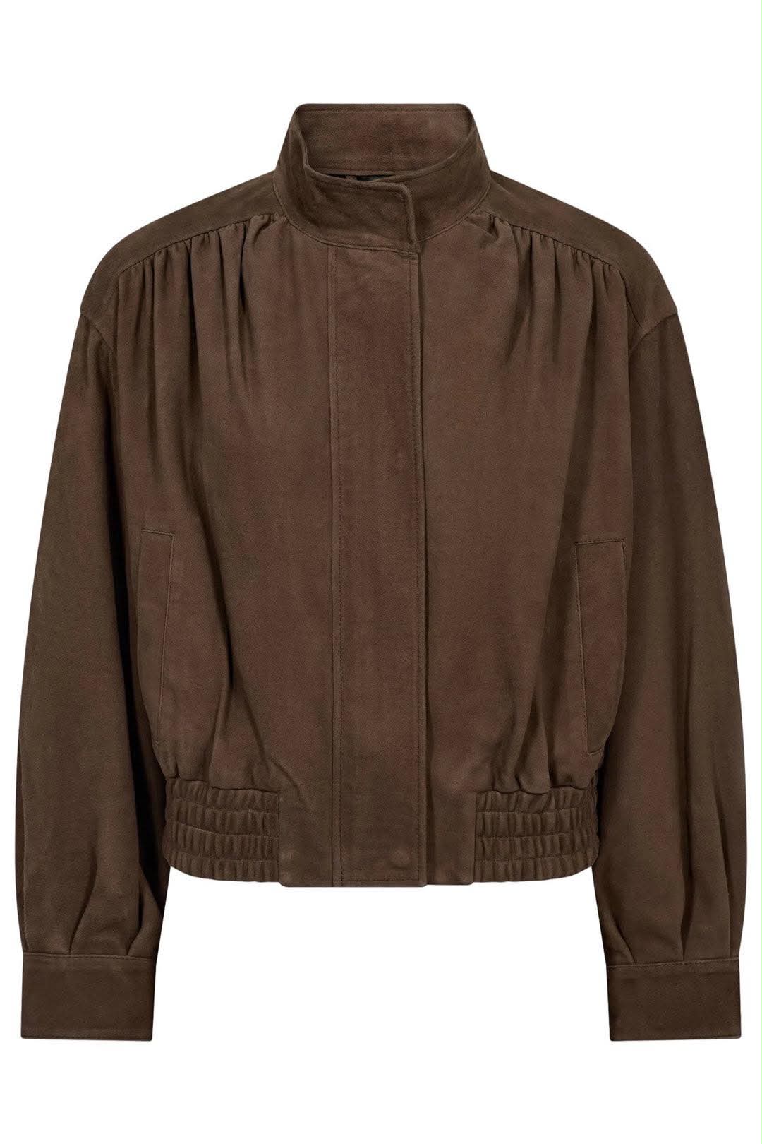 Suede Gather Crop Jacket